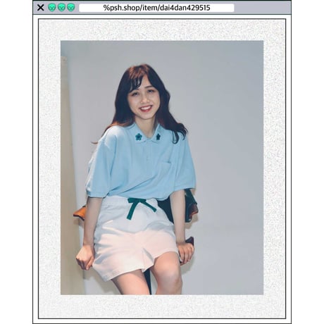 %psh retro flower polo Shirt　/　OPS-2207 BLUE