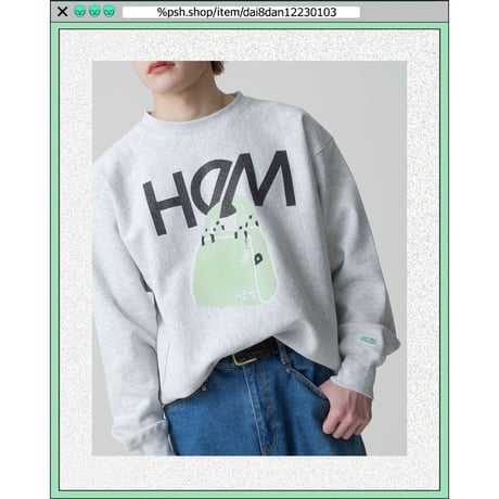 %psh HeM crew neck sweat(裏起毛)　/　HM-OPS2202 SAND BEIGE