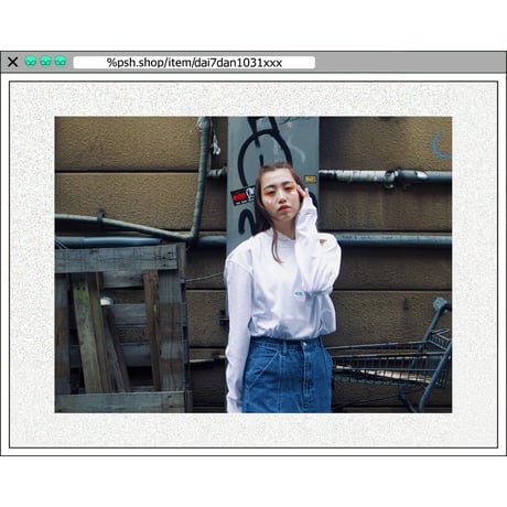 %psh crayon patch long sleeve tee　/　OPS-WA002 WHITE