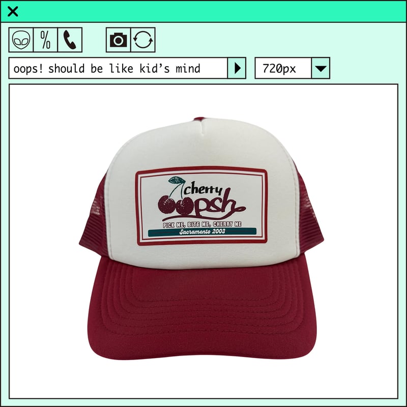psh cherry cap / OPS-2503 BURGUNDY×WHITE | ％ps