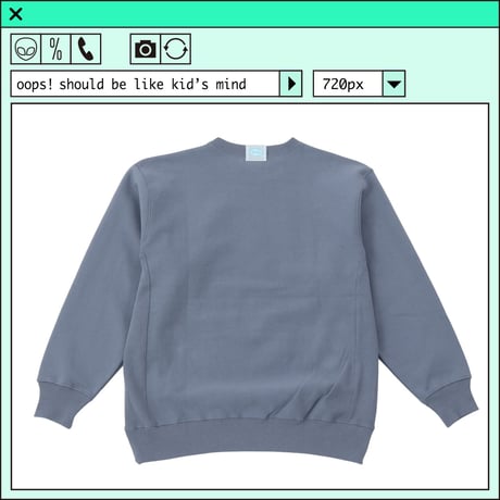 %psh HeM crew neck sweat(裏起毛)　/　HM-OPS2202 STONE BLUE