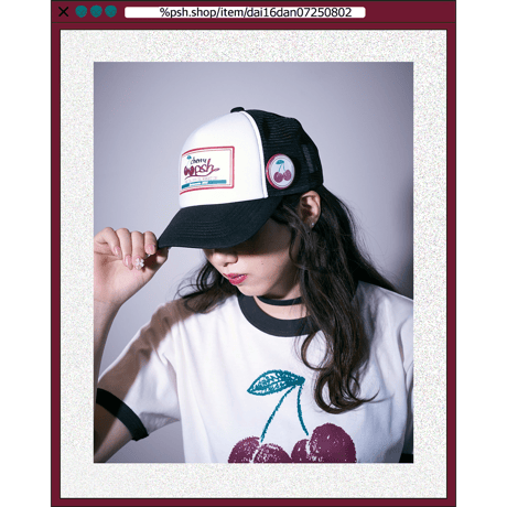 %psh cherry cap　/　OPS-2503 BLACK×WHITE
