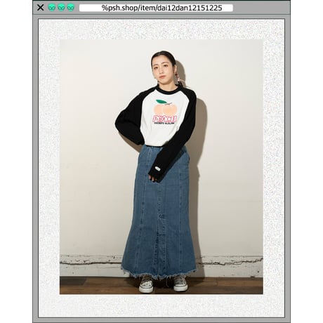 %psh crayon peach raglan tee　/　OPS-2306 WHITE BLACK