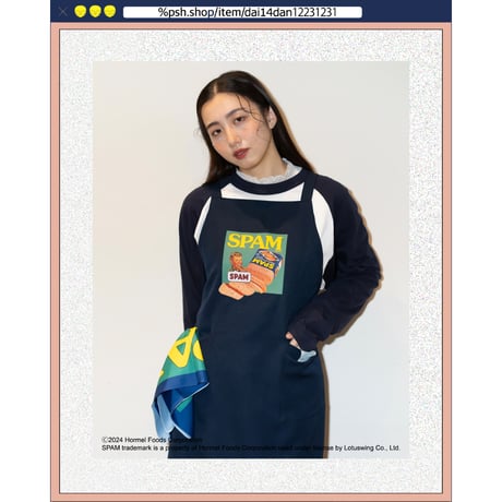 ％psh SPAM® Brand apron　/　SPA-OPS2403 NAVY