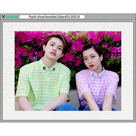 %psh retro flower polo shirt　/　OPS-2302 LAVENDER