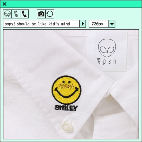 %psh smiley shirt　/　SF-OPS2203 WHITE