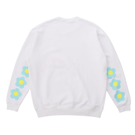 %psh  flower sleeve Sweat / OPS-2104 WHT