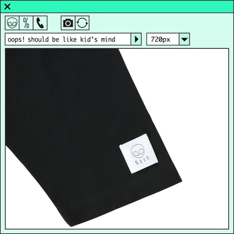 %psh alien balloon Raglan　/　OPS-2203 GRAY BLACK