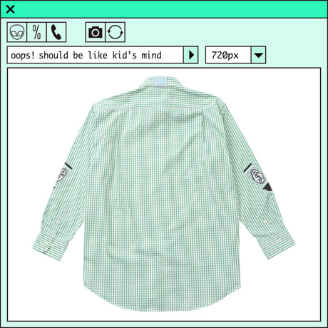 %psh crayon long sleeve shirt　/　OPS-2301 BLACK GREEN