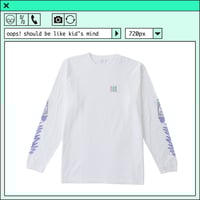 %psh crayon art Long Sleeve Tee/　OPS-2202 WHITE PURPLE