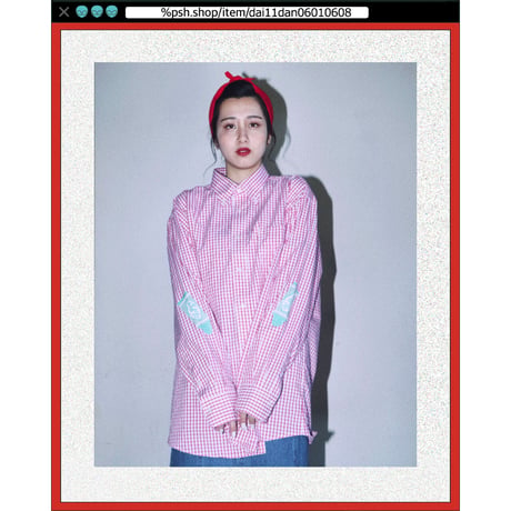 %psh crayon long sleeve shirt　/　OPS-2305 MINT RED
