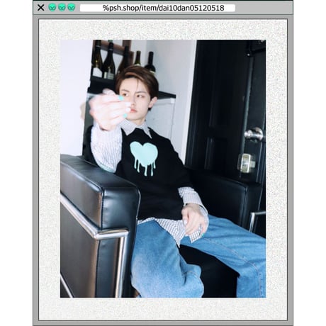 %psh retro crayon art tee　/　OPS-2303 MINT BLACK