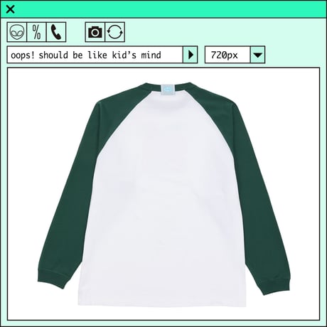 %psh crayon peach raglan tee　/　OPS-2306 WHITE IVY GREEN