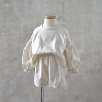 balloon blouse & pants(pom white)