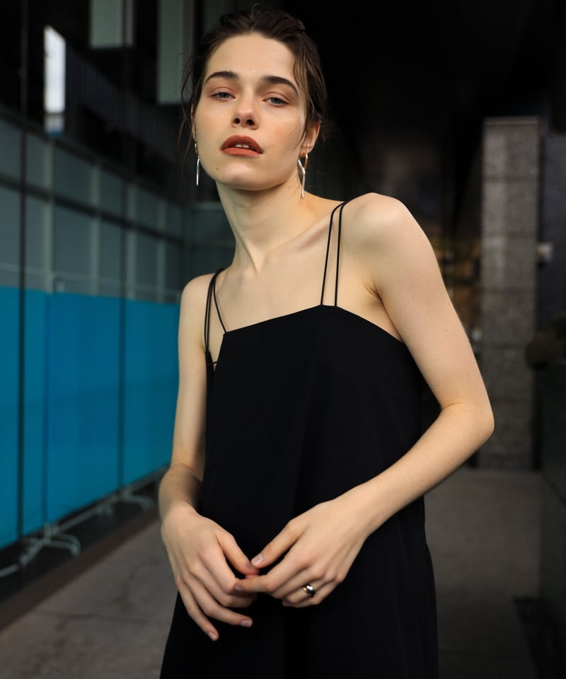 thin strap flare dress | OLNE NUE