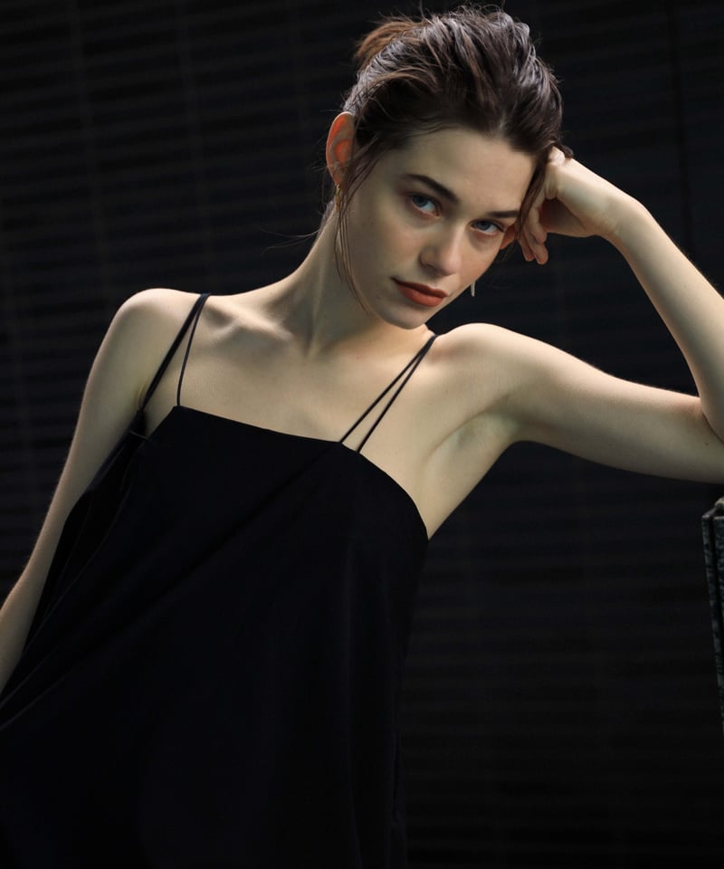 thin strap flare dress | OLNE NUE