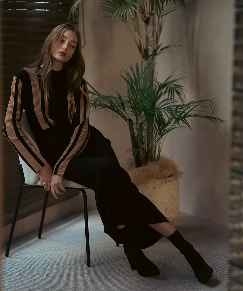 STRIPE KNIT DRESS | OLNE NUE