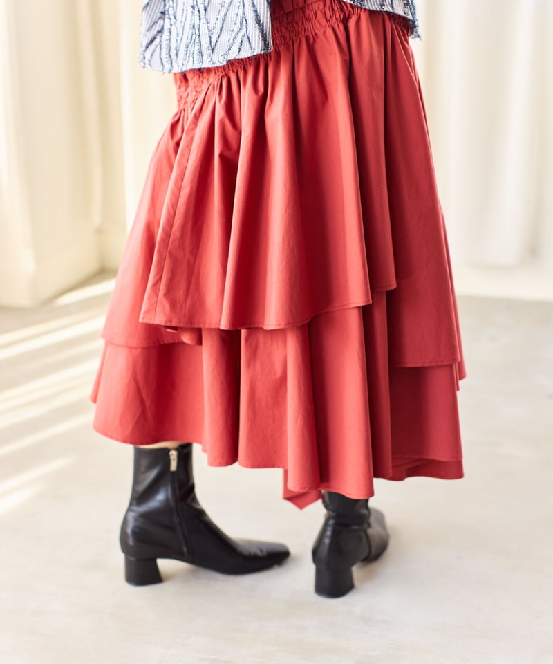 Asymmetry shrring skirt | OLNE NUE Asymmetry shrring skirt | OLNE NUE