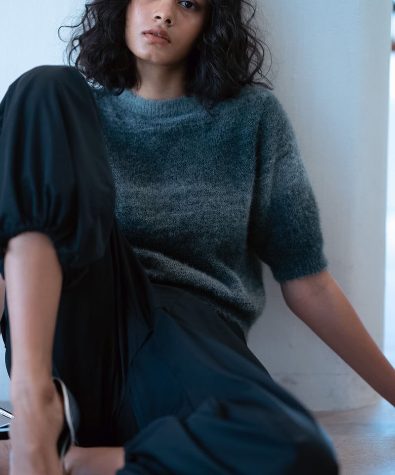 Gradation border knit | OLNE NUE