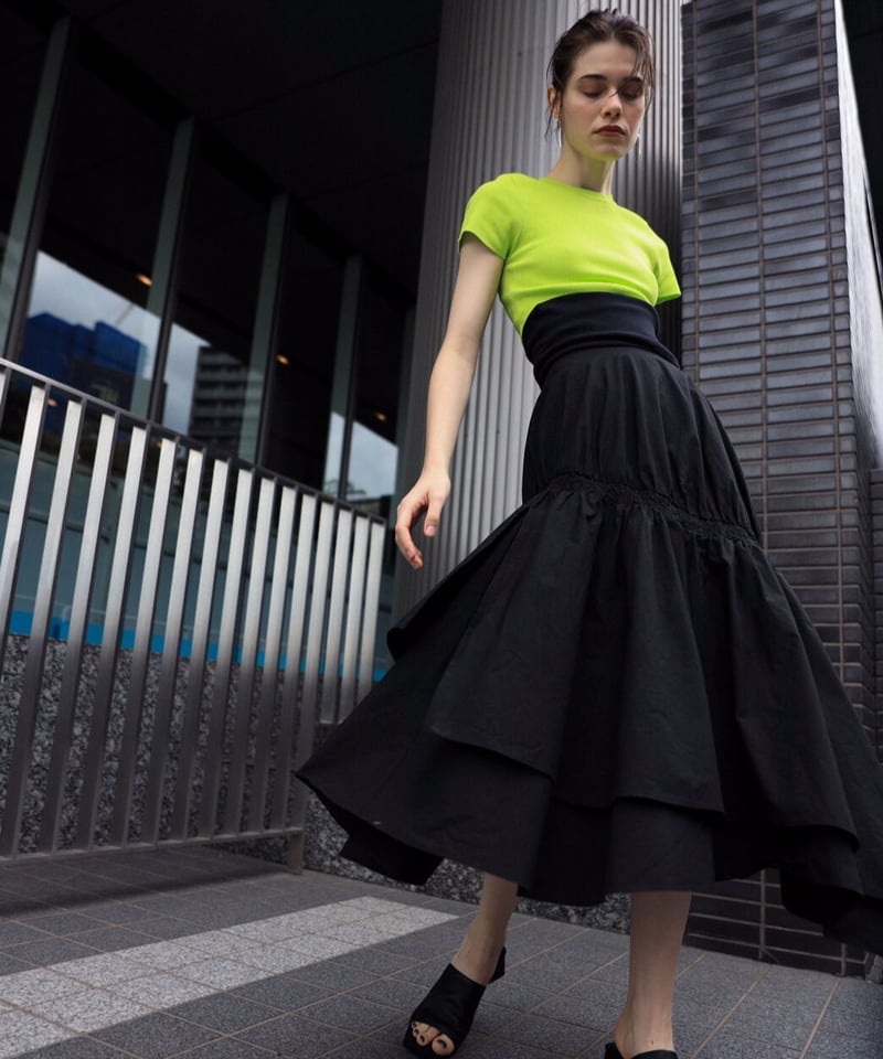 Asymmetry shrring skirt | OLNE NUE Asymmetry shrring skirt | OLNE NUE
