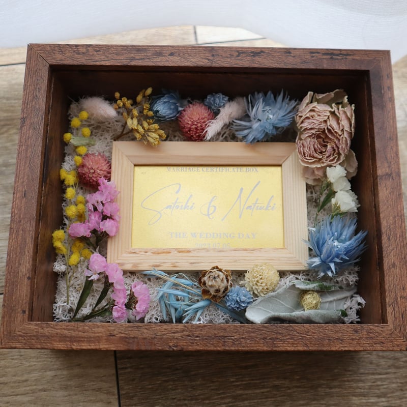 延期保証】フラワーセレモニー結婚証明書（アンティークブラウン