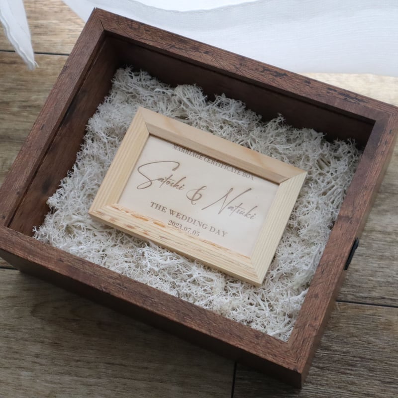 延期保証】フラワーセレモニー結婚証明書（アンティークブラウン