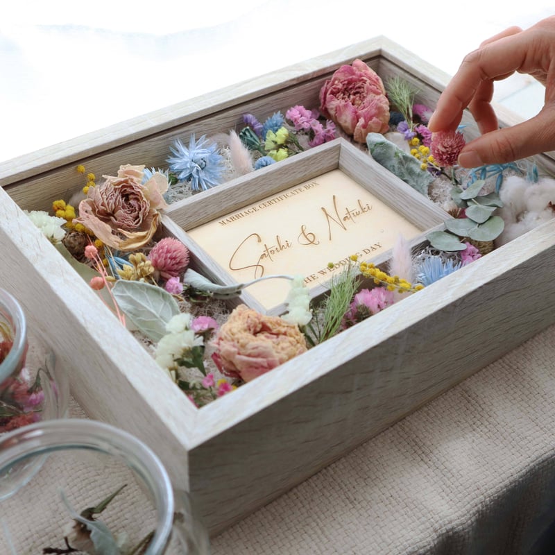 【完全オーダーメイド】結婚式 結婚証明書 参加型 フラワーボックス ブライダル 完全オーダーメイド】結婚式 結婚証明書 参加型 フラワーボックス