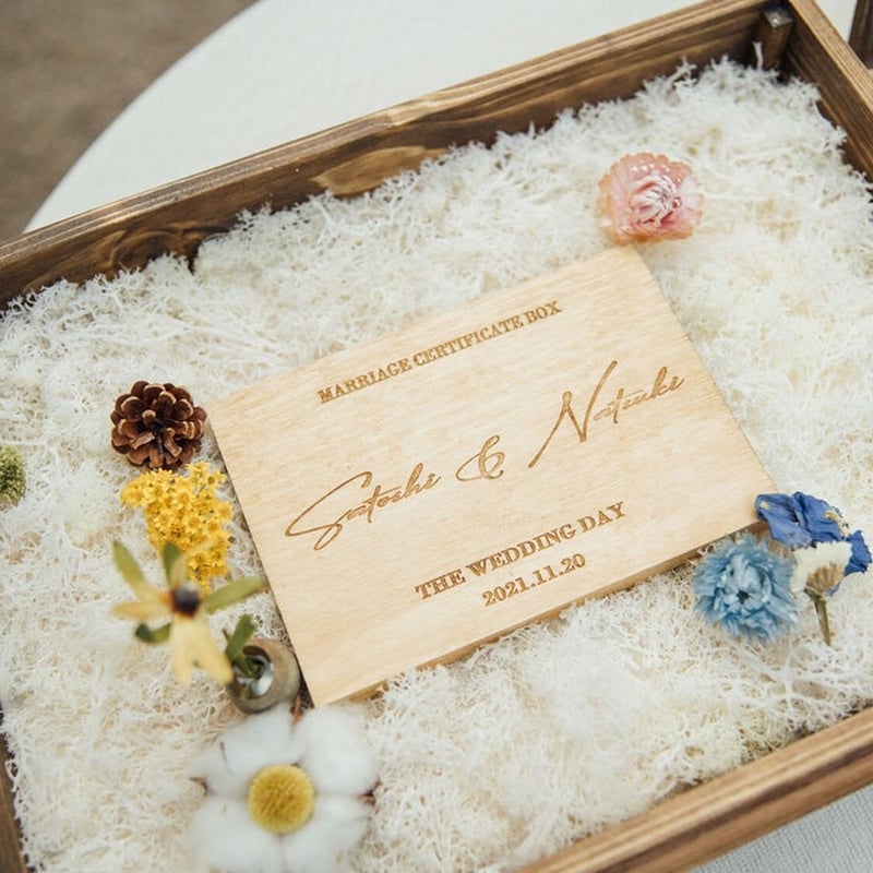 インスタ投稿で20％OFF！】結婚証明書の木板：レーザー彫刻（条件有り