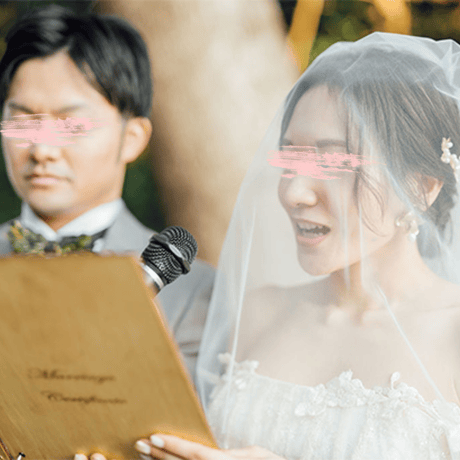【誓いの言葉】木製誓約板｜ゲストの記憶に残る結婚式演出（ガーデンウェディング）