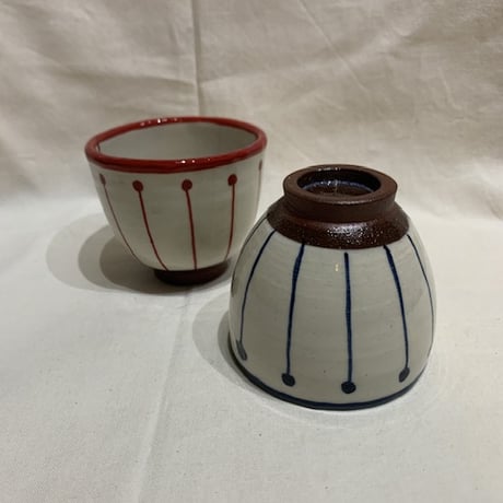 ハッピー湯呑み　藍