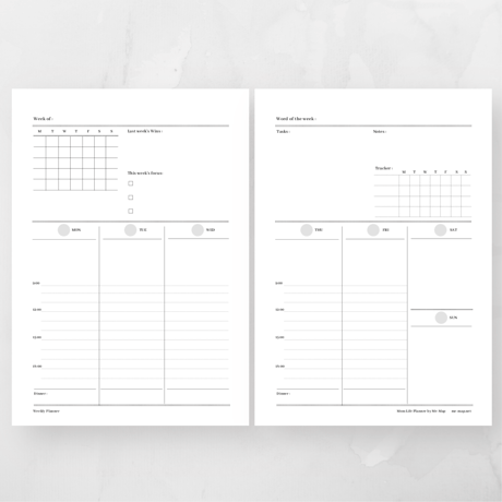 Weekly Planner ウィークリープランナー（2枚タイプ:A）【Mom Life Planner】