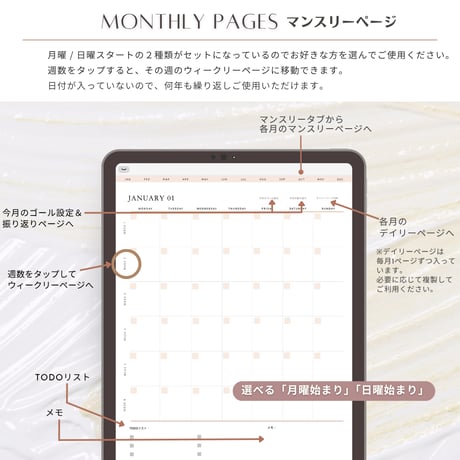 【日付フリー】デジタルプランナー（縦タイプ）