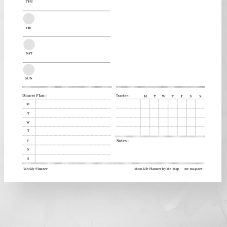 Weekly Planner ウィークリープランナー（１枚タイプ:B）【Mom Life Planner】