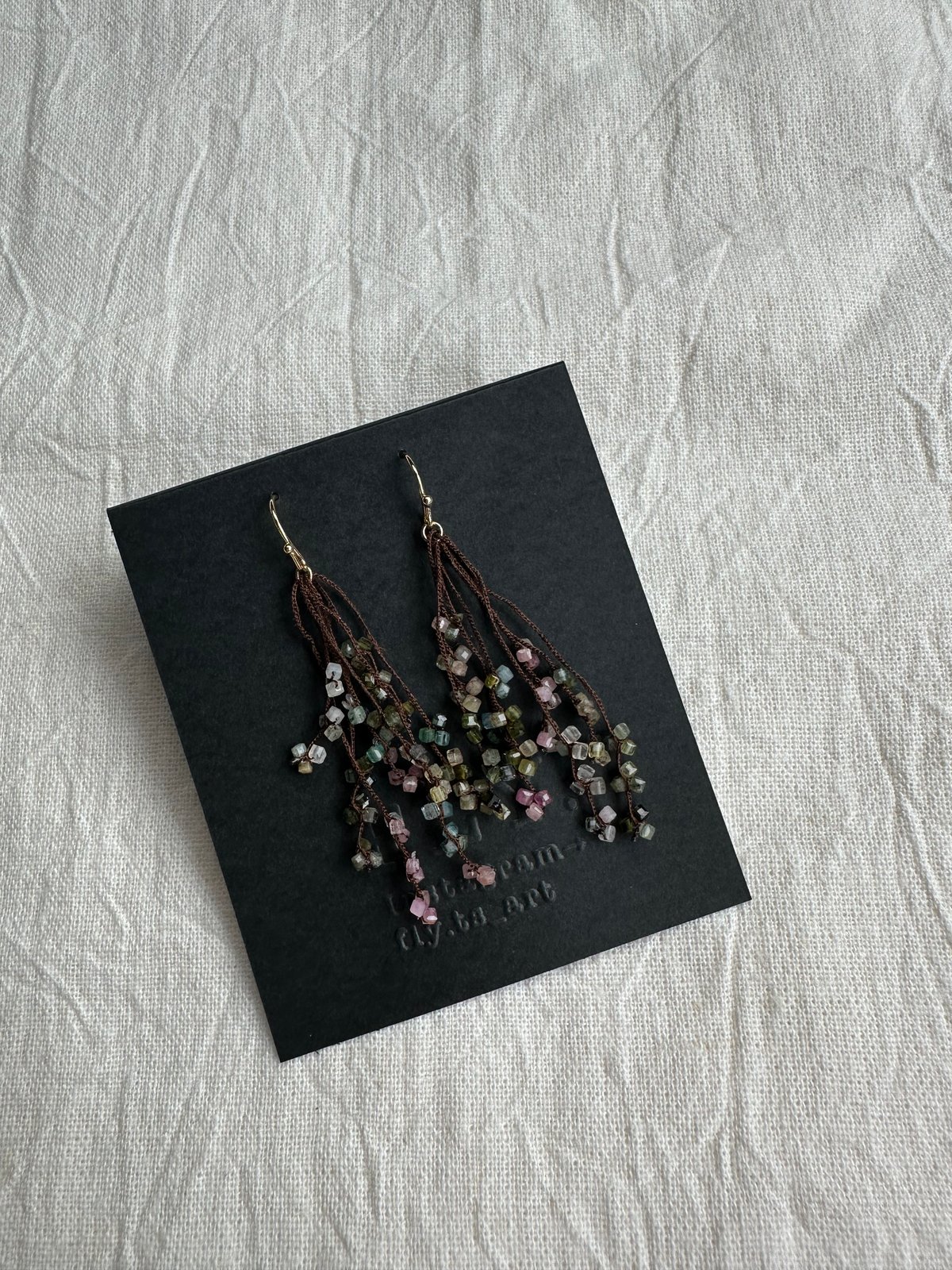 マルチカラートルマリンの水滴ピアス、イヤリング。 | FLY