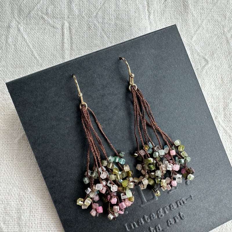 マルチカラートルマリンの水滴ピアス、イヤリング。 | FLY
