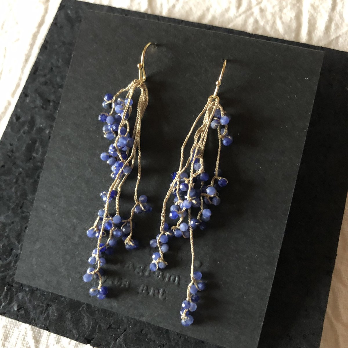 FORESEE ハンドメイド・手芸 青い花のピアス ハンドメイド