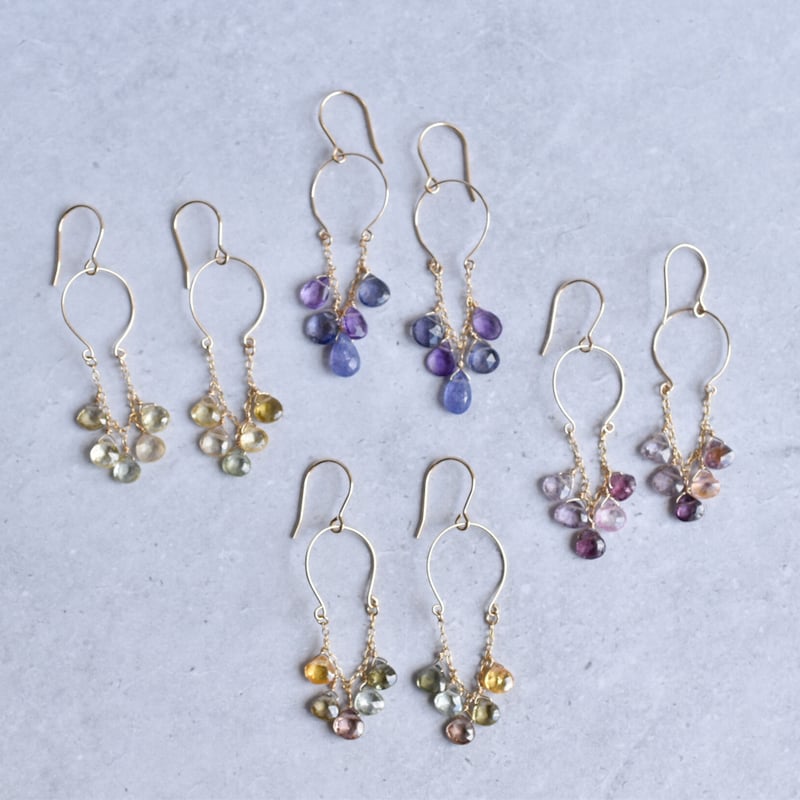シャンデリアピアス ジルコンダークカラー | Hypericum Jewelry