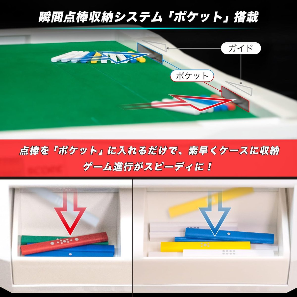 スリムヴォイススコア28S 点数表示・ボイス機能付 家庭用全自動麻雀卓
