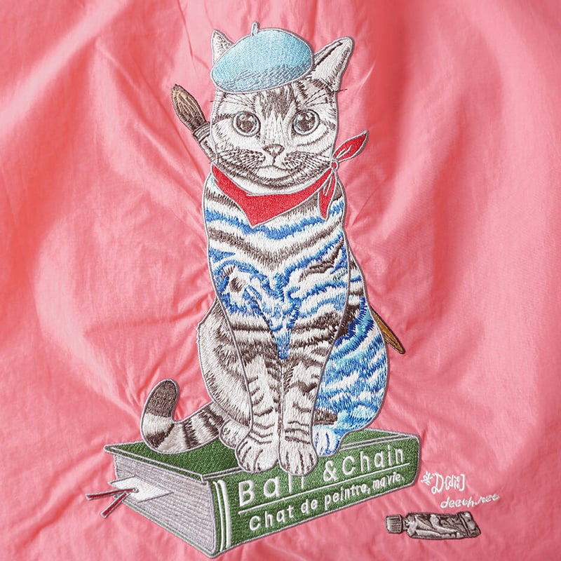 &ellecy アンドエルシー 浮世絵 猫 刺繍 チェック柄 ブルゾン　美品 &ellecy アンドエルシー 浮世絵 猫 刺繍 チェック柄 ブルゾン 美