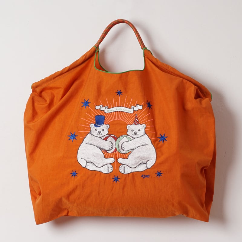 D.BEAR】白くまツインズ in サーカス ／ Lサイズ【Ball & Chain】エコバ