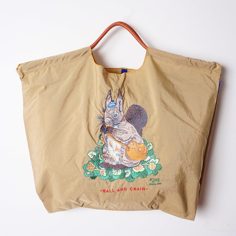 リスのワッフル屋さん／ Lサイズ【Ball & Chain】エコバッグ | D[di