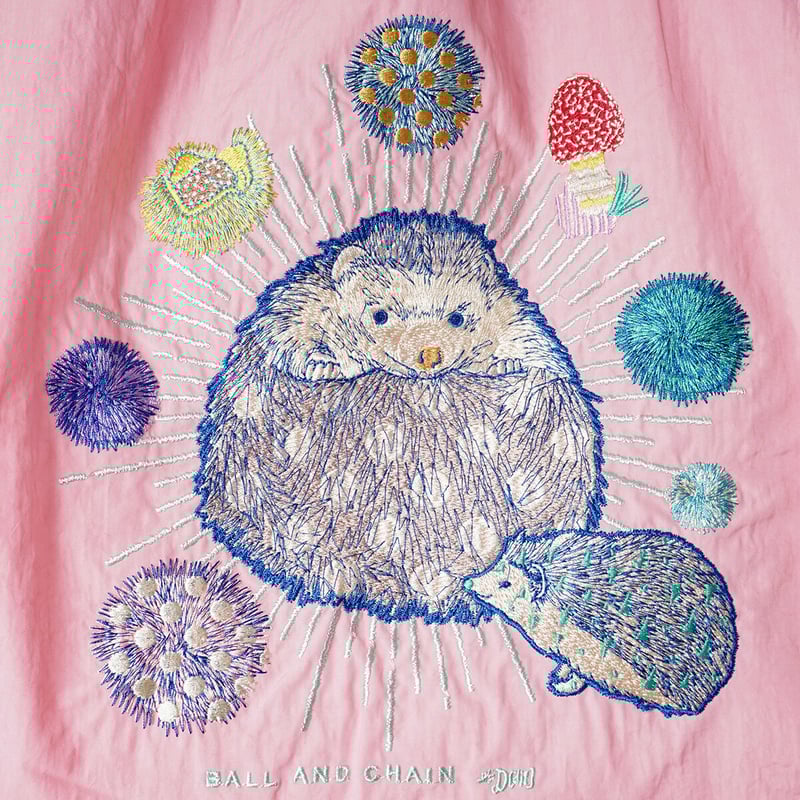 はりねずみ親子のかくれんぼ／ Lサイズ【Ball & Chain】エコバッグ | D