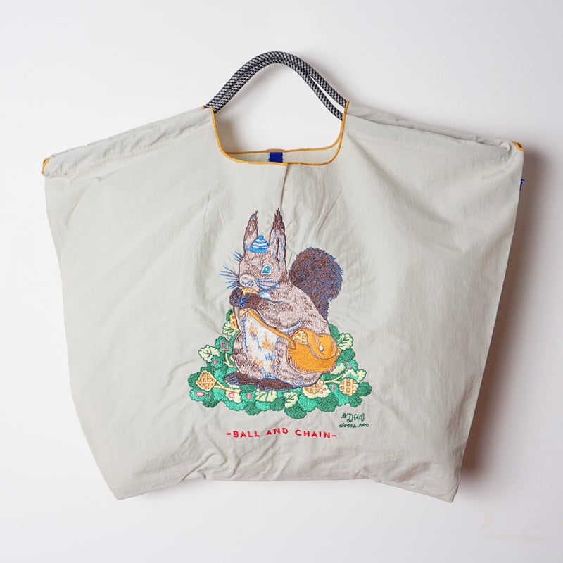 リスのワッフル屋さん／ Lサイズ【Ball & Chain】エコバッグ | D[di