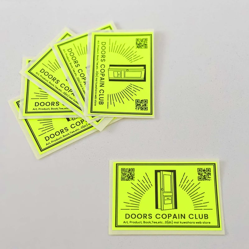 NEONイエローSHOPステッカー☆DOORS COPAIN CLUBステッカー（1枚