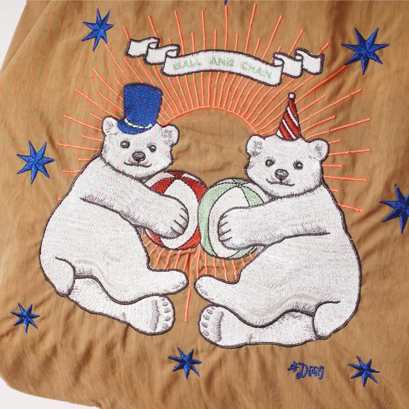 D.BEAR】白くまツインズ in サーカス ／ Lサイズ【Ball & Chain】エコバ