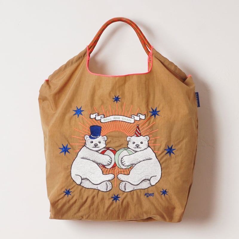 D.BEAR】白くまツインズ in サーカス ／ Mサイズ【Ball & Chain】エコバ