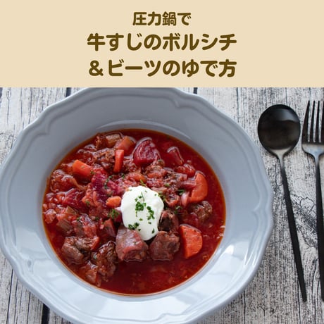 【動画レッスン・レシピ付】圧力鍋で牛すじのボルシチ（全６レシピ）