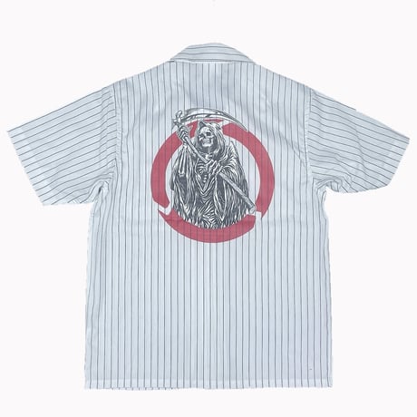 NORTH SIDE BUTCHERS『"MOTTAINAI" REAPER』STRIPE WORKshirt WHITE