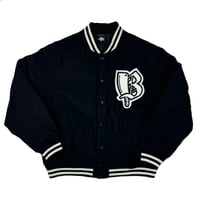 NORTH SIDE BUTCHERS"B" MELTON STADIUM JACKET BLACK