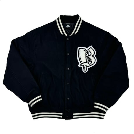 NORTH SIDE BUTCHERS"B" MELTON STADIUM JACKET BLACK